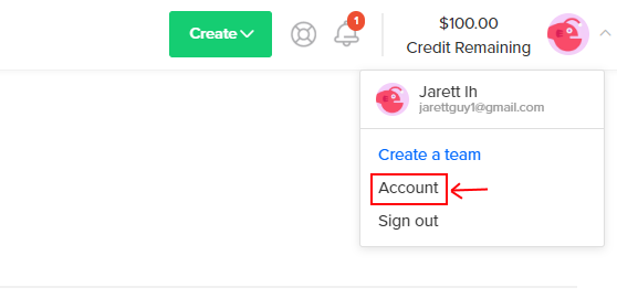 Digital Ocean Account View